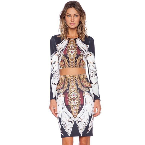 CLOVER CANYON 2-Piece Thick Sculpting Neoprene Matador Coord Skirt Set - Picture 1 of 14